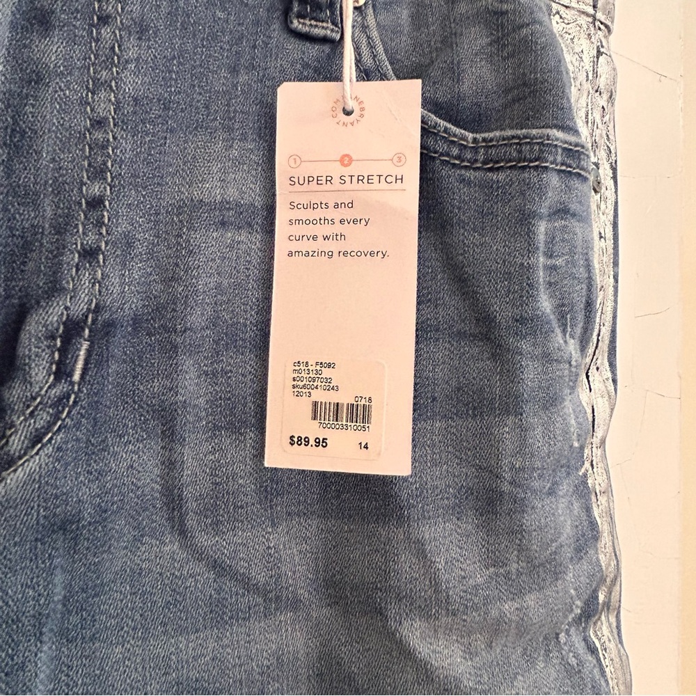 NWT Lane Bryant Stretch Sculpting Jeans Denim Silver Stripe Mid Rise sz14 - Picture 3 of 11